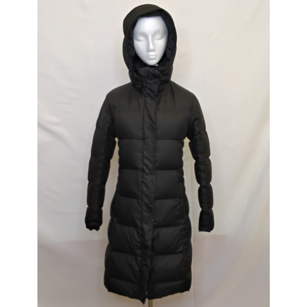 Patagonia Down Parka Women's S Black Hooded Puffer Long - Picture 2 of 14